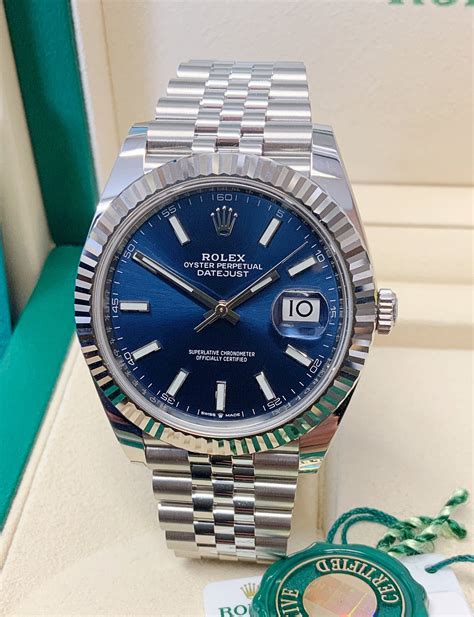 rolex blue dial date just|Rolex blue dial Datejust price.